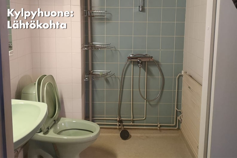 Kylpyhuoneen lähtökohta ennen remonttia