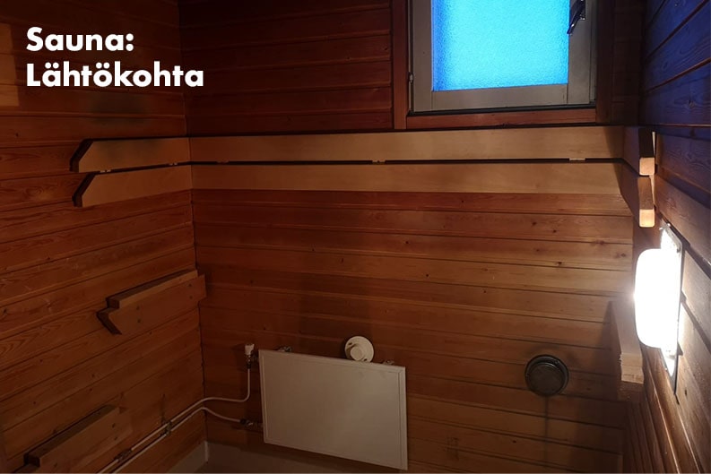 Saunan lähtökohta ennen remonttia